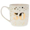 Card Factory White & Gold 50th Birthday Mug