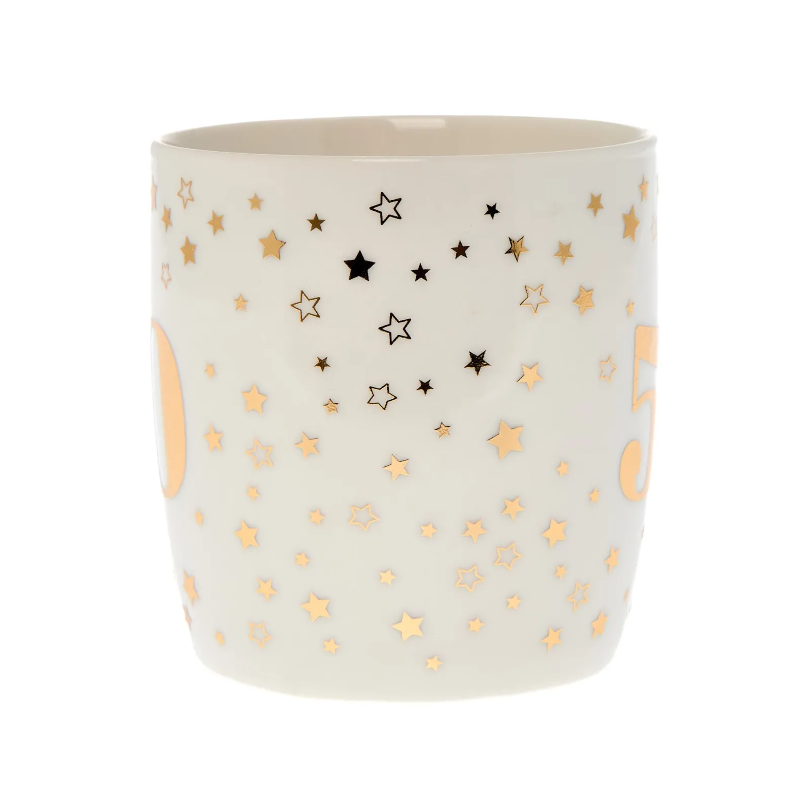Card Factory White & Gold 50th Birthday Mug