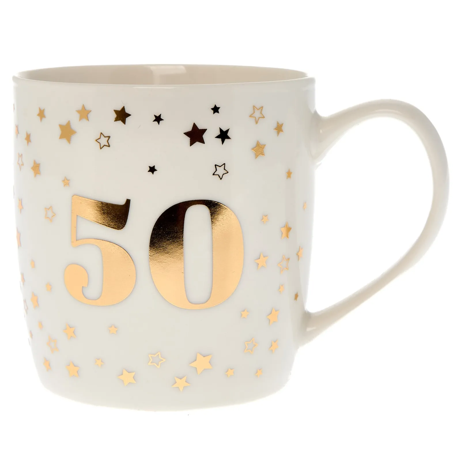 Card Factory White & Gold 50th Birthday Mug