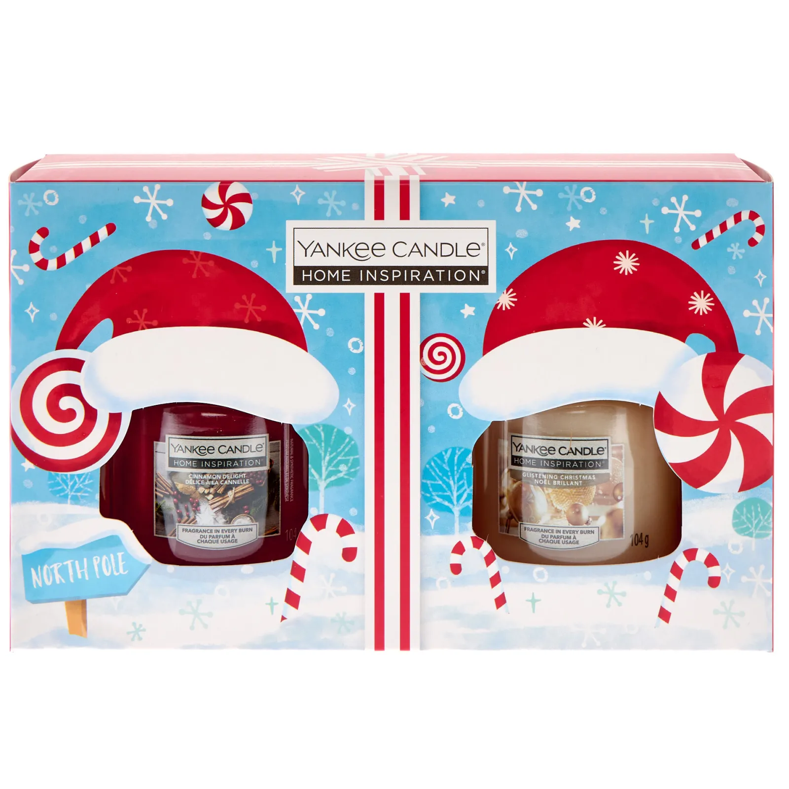 Card Factory Yankee Candle Home Inspiration Cinnamon Delight & Glistening Christmas Small Jars Gift Set
